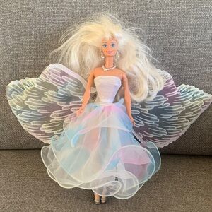 Vintage 1996 Angel Princess Barbie Doll with Jewelry and Iridescent Wings